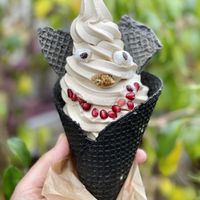 Large peanut butter monster cone  at Yoga-urt in Glendale