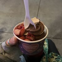 Peanut Prana and Chocolate Bliss Swirl☺️  at Yoga-urt in Glendale