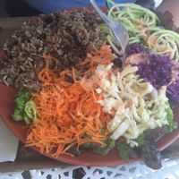 rice and raw veg meal at Granny Smith in Annecy