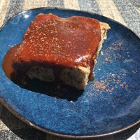 Walnut cake with caramel on top  at Granny Smith in Annecy