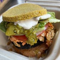 Bacun burger; healthy n yummy!! at Thrive in Boulder