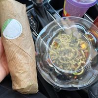 Sunflower Caesar wrap and pesto side salad at Thrive in Boulder