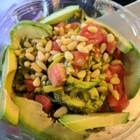 Pesto zucchini noodles p at Thrive in Boulder