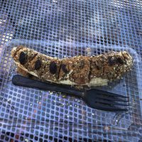 Ok so the banana sushi looks like a ? but I swear it’s amazingly delicious! at Thrive in Boulder