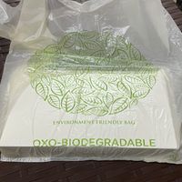 Biodegradable plastic 👌  at Wellnessland Vegetarian Cafe in Cebu