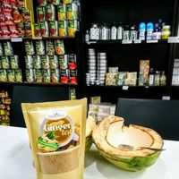 Ginger tea ? and a fresh coconut ?  at Wellnessland Vegetarian Cafe in Cebu