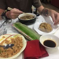 Cauliflower rice, ramen and siopao at Wellnessland Vegetarian Cafe in Cebu