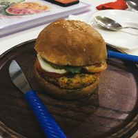 nutty burger at Wellnessland Vegetarian Cafe in Cebu