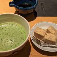 Dessert and freshly made matcha at Kyotofu Fujino in Kyoto