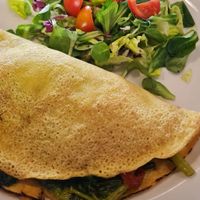 Chickpea crêpes  at Ma va' in Rome