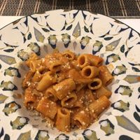 Mezze Maniche all'Amatriciana  at Ma va' in Rome