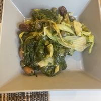 Chicory with olives and capers  at Ma va' in Rome