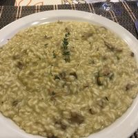 Risotto with zucchini cream and mushrooms   at Ma va' in Rome