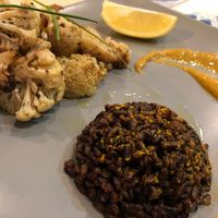 Antipasti cauliflower and black rice at Ma va' in Rome