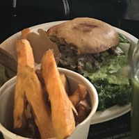 Vegan quinoa burger and yam fries  at MANA! - Sheung Wan in Hong Kong Island
