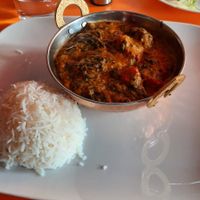 Vegan soy bites with spinach and rice at Holy Cow - Soder in Stockholm