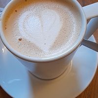 Oat milk latte at Tea Hive in Manchester