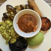 Breakfast. You also get a couple of hefty slices of toast with this too    at Tea Hive in Manchester