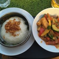 Glutinous rice with Satay tofu at La Baie du Dragon in Marseille