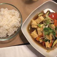 Tofu saigonaise and rice  at La Baie du Dragon in Marseille
