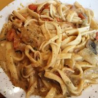 Maltagliati homemade with pumpkin and mushrooms at Breaking Bread Bistrot in Rome
