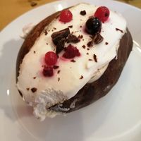 Maritozzo vegan with vegan whippen cream at Breaking Bread Bistrot in Rome