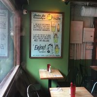 Inside the restaurant; this gives a snapshot of the type of decor. at Blockheads - Midtown East in New York City