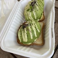 Avocado toast with gluten free toast  at The Green Cat in Virginia Beach