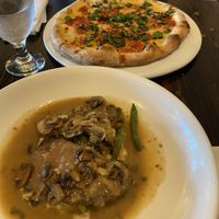 Vegan seitan Marsala and margarita mini pie  at 3 Brothers Vegan Cafe in Copiague