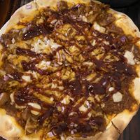 Pulled bbq jackfruit pizza at 3 Brothers Vegan Cafe in Copiague