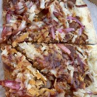 Jack fruit pizza  #Veganuary at 3 Brothers Vegan Cafe in Copiague