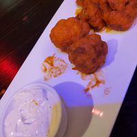 Cauliflower buffalo with homemade blue cheese! at 3 Brothers Vegan Cafe in Copiague