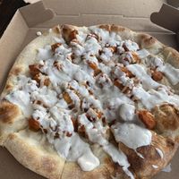 Satain Buffalo pizza  at 3 Brothers Vegan Cafe in Copiague