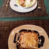 Lasagne and raw zuccihni spaghetti bolognese at Verdeando in Denia