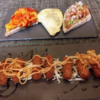 Tostadas and mushroom croquettes at Verdeando in Denia