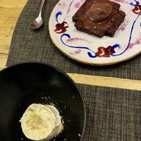 Brownie & lemon mousse  at Verdeando in Denia