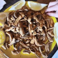 Fake fried fish, made of mushrooms at Verdeando in Denia