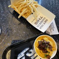 Mac and cheese, air fried fries at Beatnic - Bleecker St in New York City