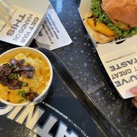 Double cheese and mac and cheese at Beatnic - Bleecker St in New York City