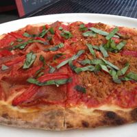 pizza on the patio at Pizza Nea in Minneapolis