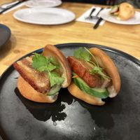 Pork bao buns   at Mai Kitchen in Ferryden Park