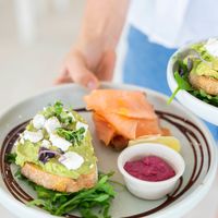 Smashed avocado. It’s vego but also available vegan at The Beet Bar in Townsville