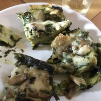 Spinach and mushroom lasagna  at Podere Capanne in Rome