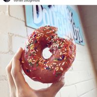 The strawberry sprinkle yeast doughnut at Vortex Doughnuts in Asheville