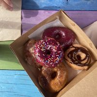 half dozen! vortex was my favorite (cinnamon sugar with chocolate)  at Vortex Doughnuts in Asheville