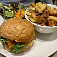 Vietnamese burger with fries at Beet in Luxembourg City