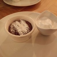 Vegan ";moelleux au chocolat"; with coconut sorbet at Beet in Luxembourg City
