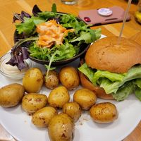 Vegetable patty cheeseburger at Beet in Luxembourg City