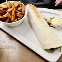 Chimichurri Durum with homemade fries   at Beet in Luxembourg City