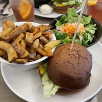 Barbecue burger with marinated mushrooms  at Beet in Luxembourg City